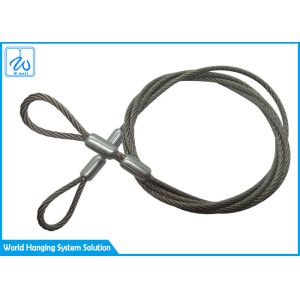 SGS Extension Spring Safety Cable 3mm Stainless Steel Wire Rope With Loop End