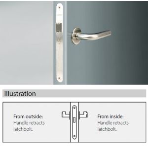65mm Backset Commercial Door Locks PVD Black Finish ML208502 For Sprung
