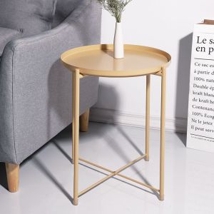 Furnius Folding Tray Metal Side Table Anti Rust And Waterproof Outdoor Indoor