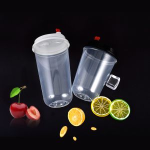 U Shape Thick Hard Bubble Tea Cup 700ml 500ml PP Cups For Milk Tea