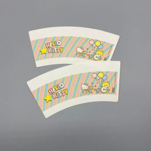 High grade Paper Cup Fan made from food safe wood pulp paper with flexo printing