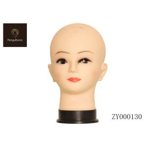 China Soft Rubber Standing Bald Mannequin Head With Shoulders Eyelash on sale