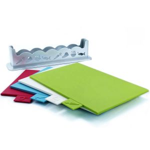 Customized Logo Acceptable Marble Plastic Cutting Board Set 4 Piece Board BPA