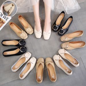 BS108 Beef Tendon Soft Bottom Soft Surface Single Shoes Women 2021 Spring New