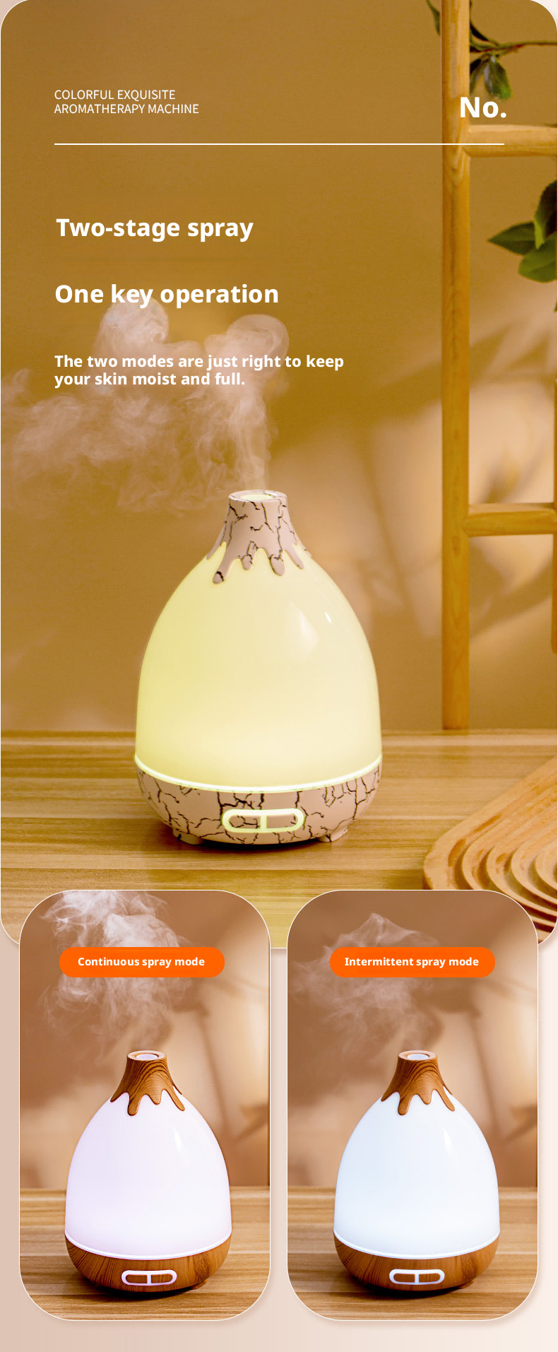 Diffuser Machine Premium Ultrasonic Volcano Aromatherapy Diffuser LED Air Purifying Fragrance Sprayer