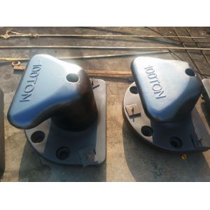 SWL 100 Ton Single T - Head Type Marine Ship Mooring Bollards For Port Mooring
