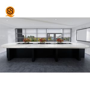 Antibacterial Solid Surface Conference Table Oval Meeting Room Table