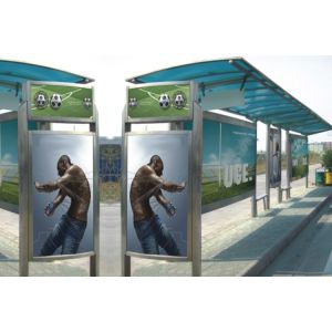 Personalized Stainless Steel Bus Shelter Holistic Design Whole Height 2.5-2.8