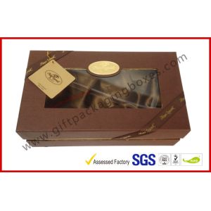 Luxury Chocolate Color Packaging Gift Boxes , Top and Base Box With Window