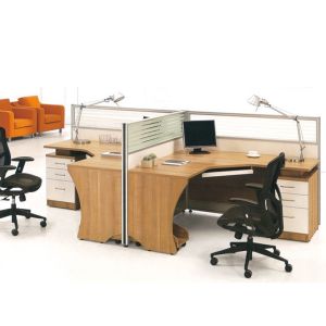 Classic Cubicle Office Partition Table Modular 4 Seater Workstation