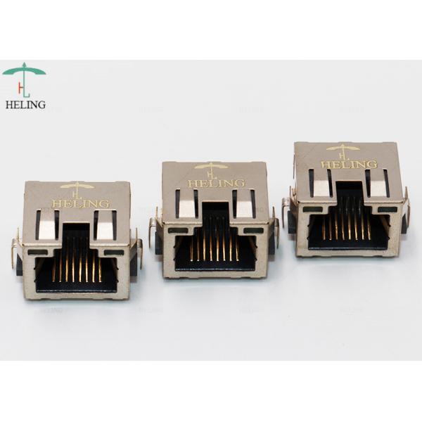 Quality Thru Hole R/A Shielded PCB RJ45 Ethernet Connector With EMI Tabs wholesale