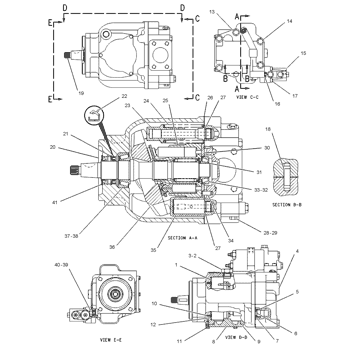 Caterpillar 6E1412 Parts scheme PUMP GP-PISTON