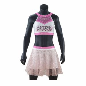 China Adults Cheerleader Warm Up Suits Crop And Pleated Skirt Anti Bacterial on sale