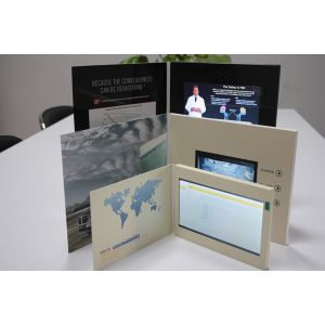 Rechargeable Lcd Video Business Cards Full Color With LCD Sound Modules