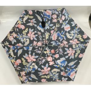 BSCI Wooden Handle Pocket Size Umbrella Diameter 93cm With Rolling Printing