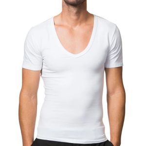 Customize Logo O V Neck Casual Sports Tshirt in 100% Combed Cotton Pre-shrinkage