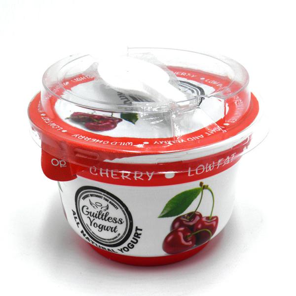 Quality Red 200ml Polystyrene Yoghurt Pots Cups With Aluminium Foil Lid wholesale