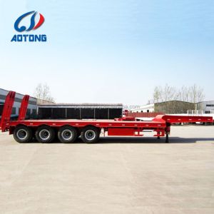 100ton Detachable Gooseneck Dropdeck Semi-Trailer for 5 Axle Steering Low Bed
