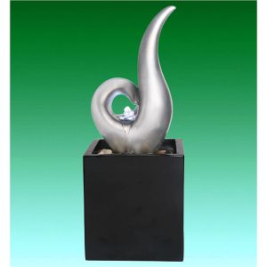 Black / Silver Color Abstract Arts Table Top Water Fountain For Indoor Ornaments