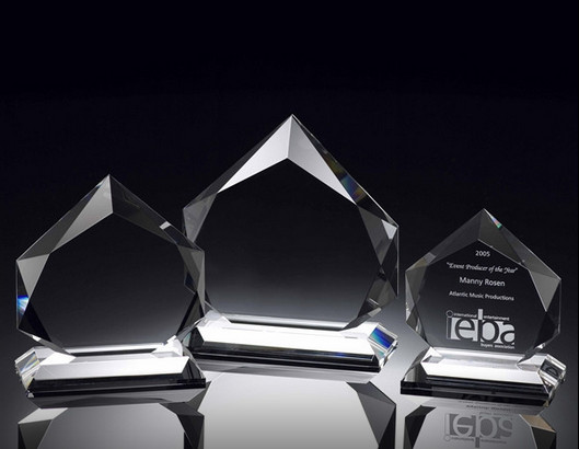 eminence crystal trophy/diamond crystal award/3d laser engraving crystal award