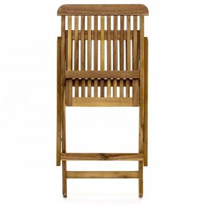 3-Piece Folding Acacia Wood Bistro Set Perfect for Outdoor Dining and Entertaini