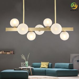 China Nordic Modern Light Luxury Dining Room Dining Table Bar Long  Pendant Light on sale