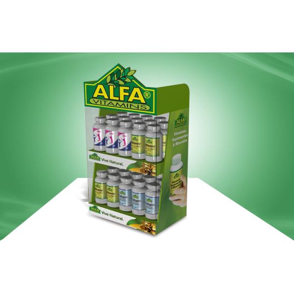 Quality Vitamin Heathcare Products Green Cardboard Countertop Displays Custom wholesale