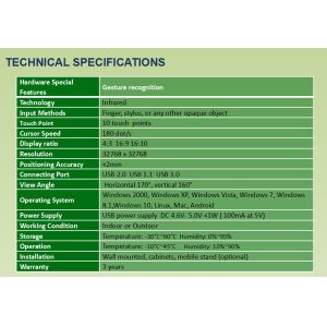 82-120 Inch CE Certificate 4:3 16:9 16:10 Black Infrared Interactive Whiteboard