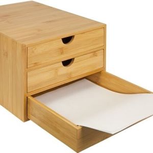 Popular Bamboo Office Supplies , Desktop Tidy A4 Bamboo Storage Drawers
