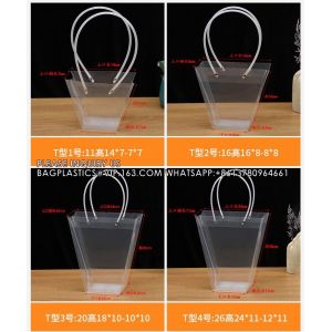 Customized Transparent Trapezoid PP Bag Plastic Clear Flower Packing Bag With