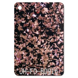 Irregular Black Bottom Large Glitter Acrylic Sheet 3-15mm 4 × 8 Single Side