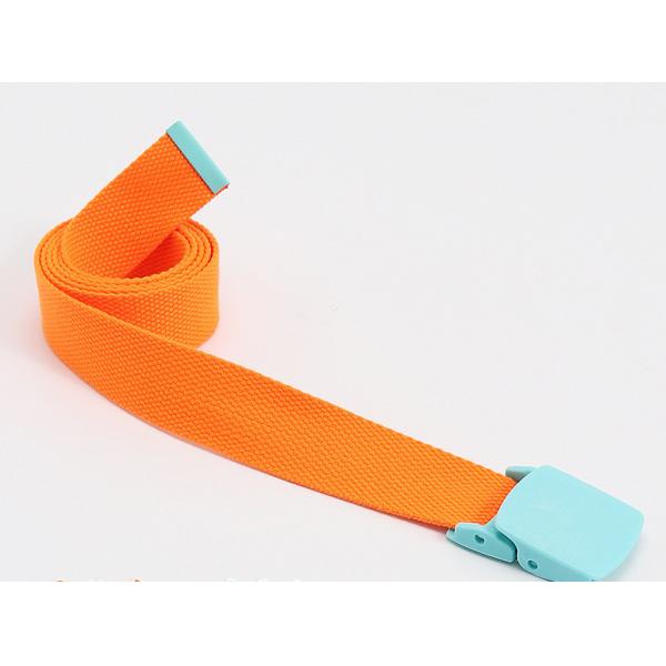 Candy Color Cotton 120cm Length Knitted Belt Alloy Buckle Woven Canvas Belt
