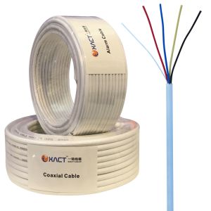 4x0.22mm2 Shielded Alarm Cable with 7*0.2mm CCA Drain Wire and White PVC Outer