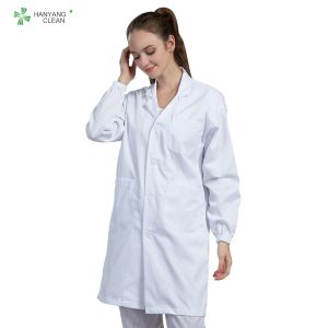 White Color Dust Proof Clothing Autoclavable Resuable Lab Coat Anti Static S -