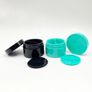 Custom Color 50+50g Matt Surface PP Plastic Double Layer Cylinder Cream Jar With