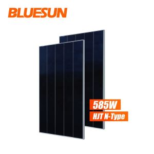 Cheap Bluesun 585w Solar Panel High Efficiency Shingled Solar Panels Roof Power Station Pv Module 585watt Hjt Pv Panel for sale