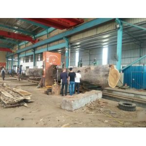 woodworking vertical band saw mill machine with trolley CNC log carriage