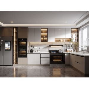 Modern Kitchen Cabinet Set with Pantry - Customizable Colors & Materials