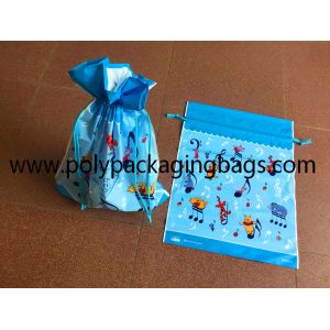 China Gravure Printing 0.06mm Frosted CPE Plastic Drawstring Bags on sale
