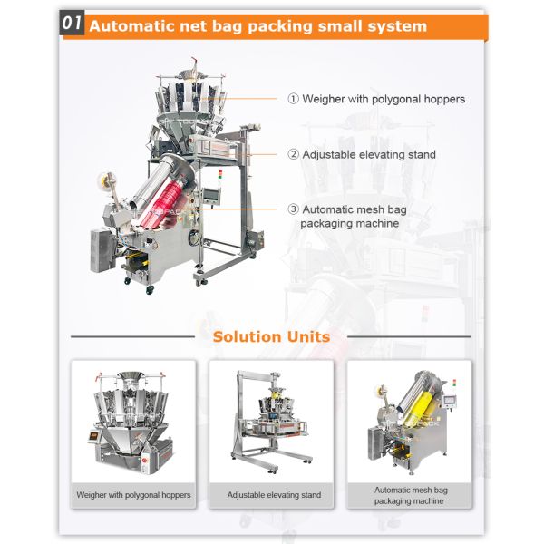 Fully Automatic Mesh Net Bag Packing Machine For Potato Manual Setting