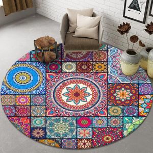Persia Style Living Room Floor Carpet Circular Carpet Rugs Nonslip