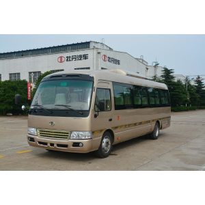 Cheap 7.3 Meter Public Transport Bus 30 Passenger Minibus Safety Diesel Engine for sale
