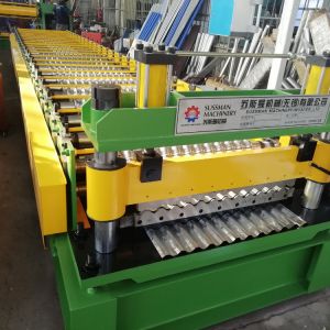 0.4mm Thin Material Thickness Corrugated Iron Zinc Sheet Roll Forming Machine With Stop Cutting