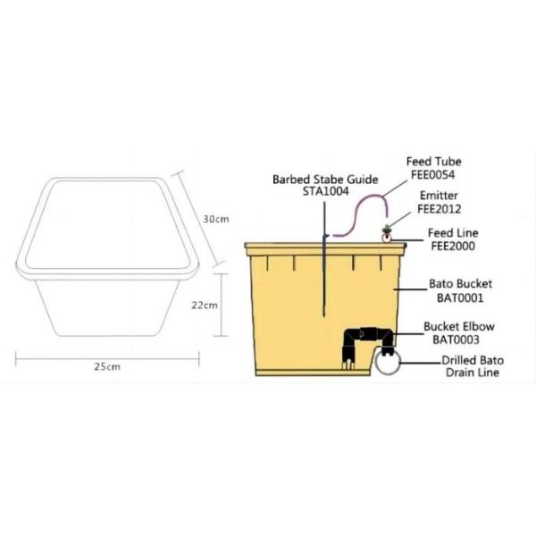 Pp Soilless Hydroponic System Medium 30x25x23cm Beige Dutch Bucket Growing Tomatoes Cucumber Zucchini