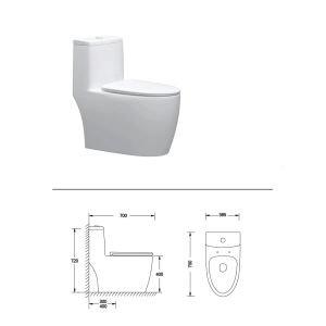 Wholesale Modern White One Piece Ceramic Toilet Bowl Dual-Flush Siphonic for