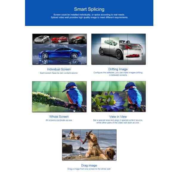 Wall Mounted 1 * 3 LCD Video Wall Screen Uitra Thin For Runway Show Fashion Shops