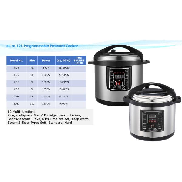 Quality 12Quart Multi Functional Digital Control Electric Pressure Cooker For Canteen Use wholesale