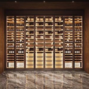 LED Wine Fridge With Temperature Control Decorative Metalwork Wine Fridge