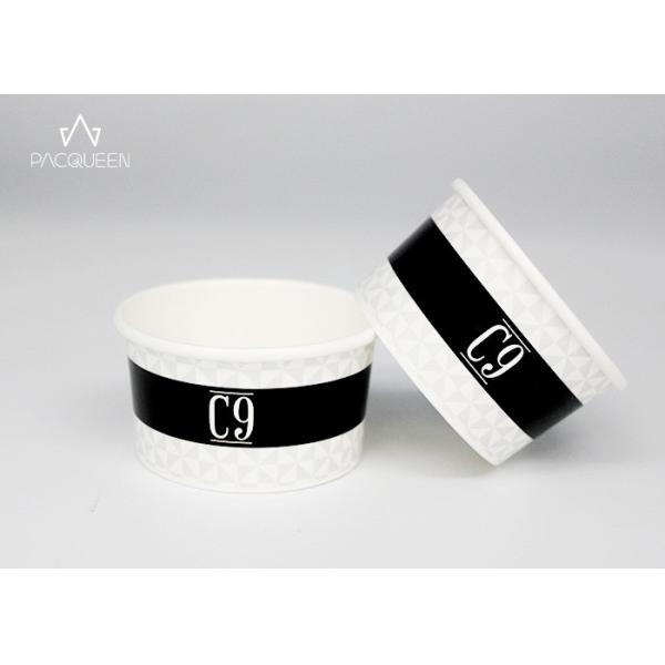 Quality Black Printed Summer Disposable Ice Cream Cups PE Lined Moisture Proof wholesale