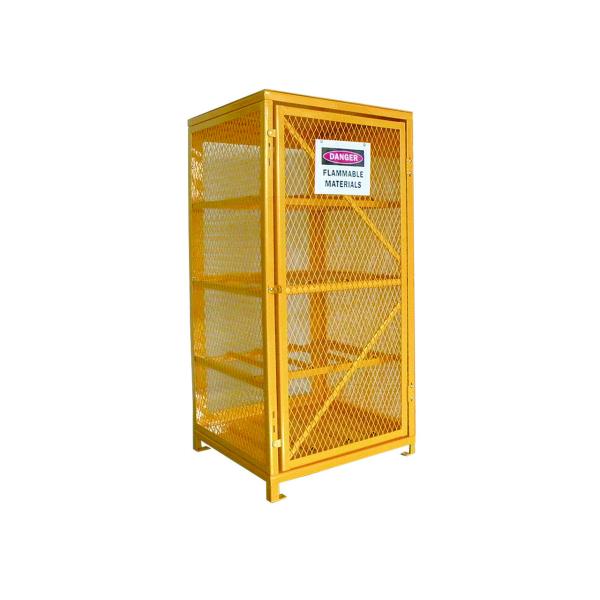 Industrial Wire Mesh Propane Tank Storage Cabinet , Oxygen Acetylene Storage
